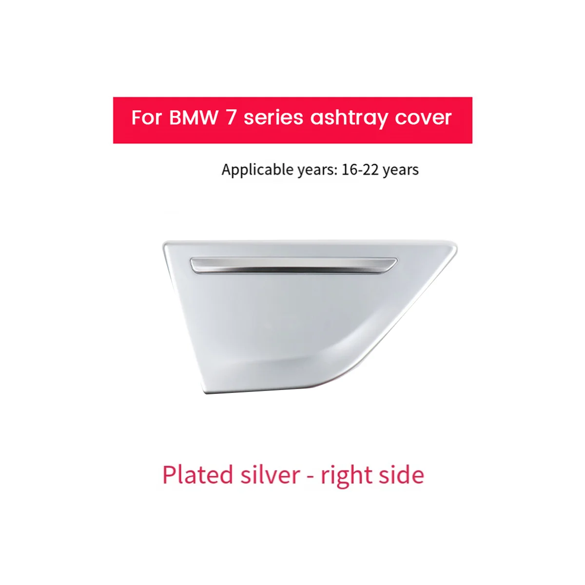 51427398890 Right Rear Door Ashtray Cover Trim Panel for BMW 7 Series G11 G12 745EX 730 740 750 M760 2016-2022 ChRome