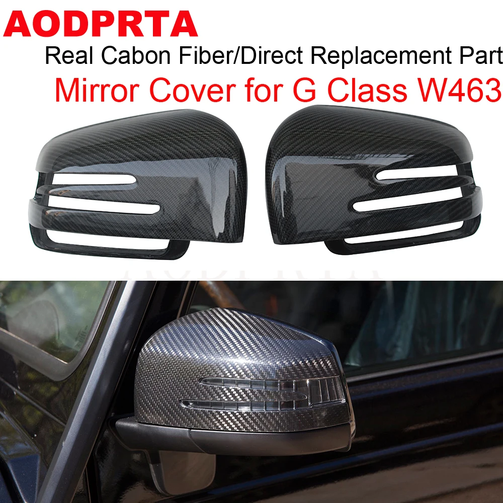 

W463 Mirror Cover Real Carbon Fiber Replacement Part Side Door Mirror Rearview for Mercedes G Class W463 ML W166 X166 GLE W251