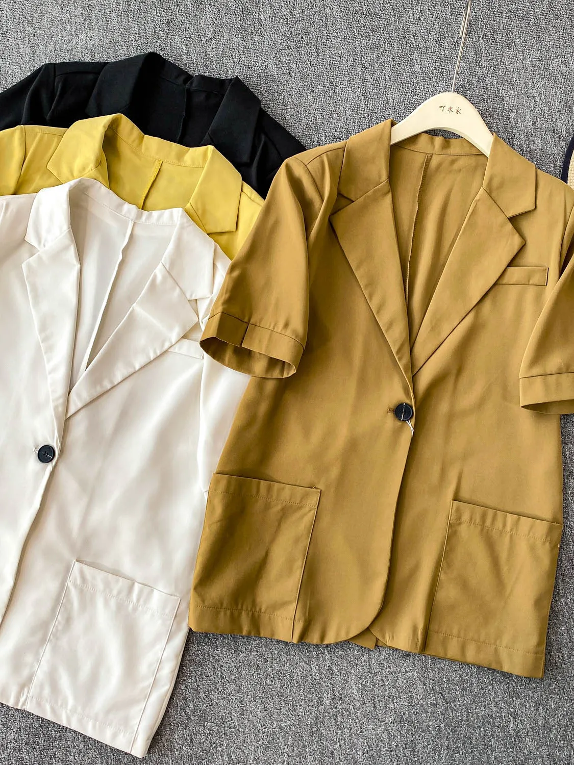 2025 New Women's Commute Sle White irt Slimming Loose Fit Button up Design Summer Design Sense Single Button Coat