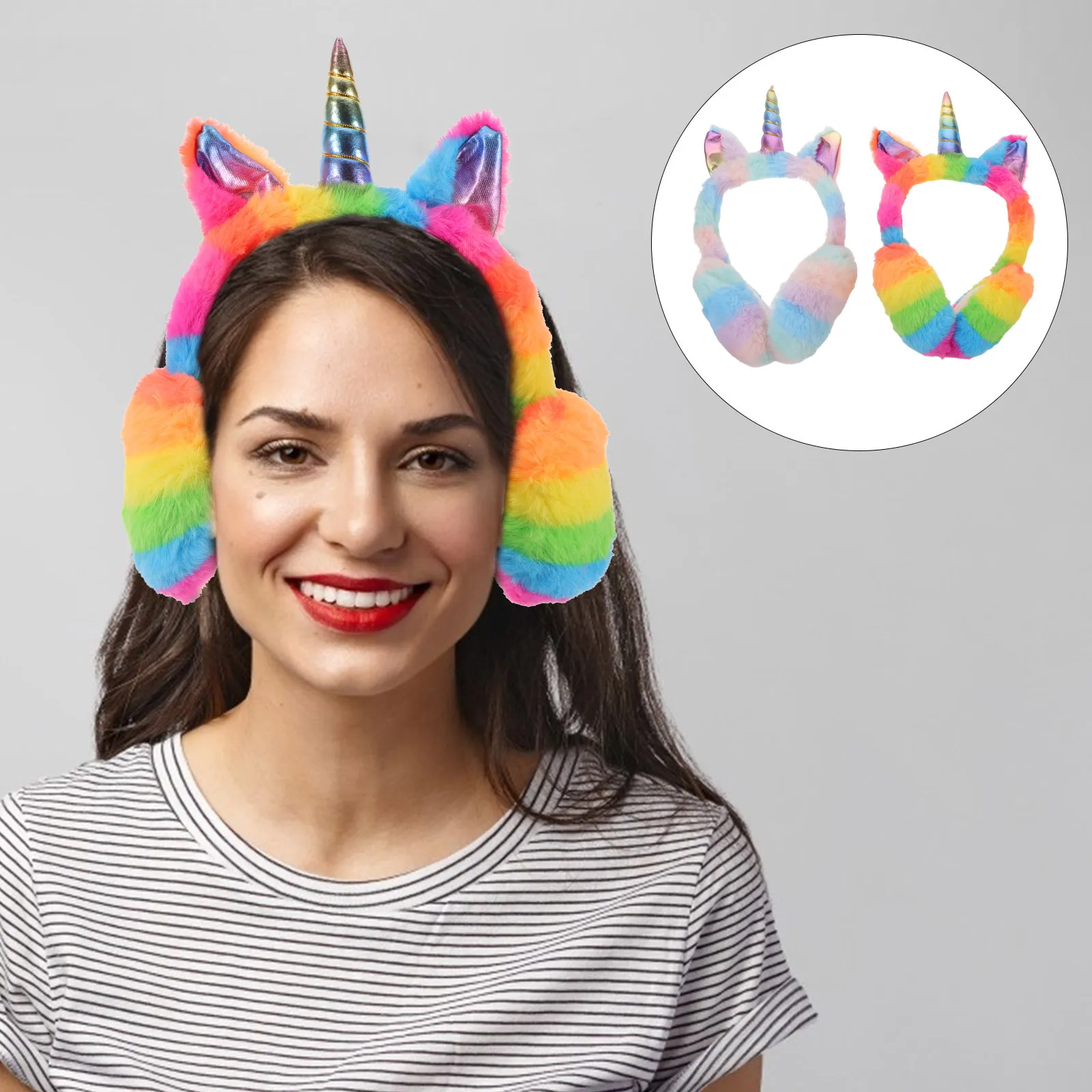 2 قطعة الكرتون يونيكورن الأذن يفشل لينة الاطفال الشتاء عقال للطقس البارد في الهواء الطلق الدفء قابل للتعديل الأذن يغطي للفتيات الفتيان