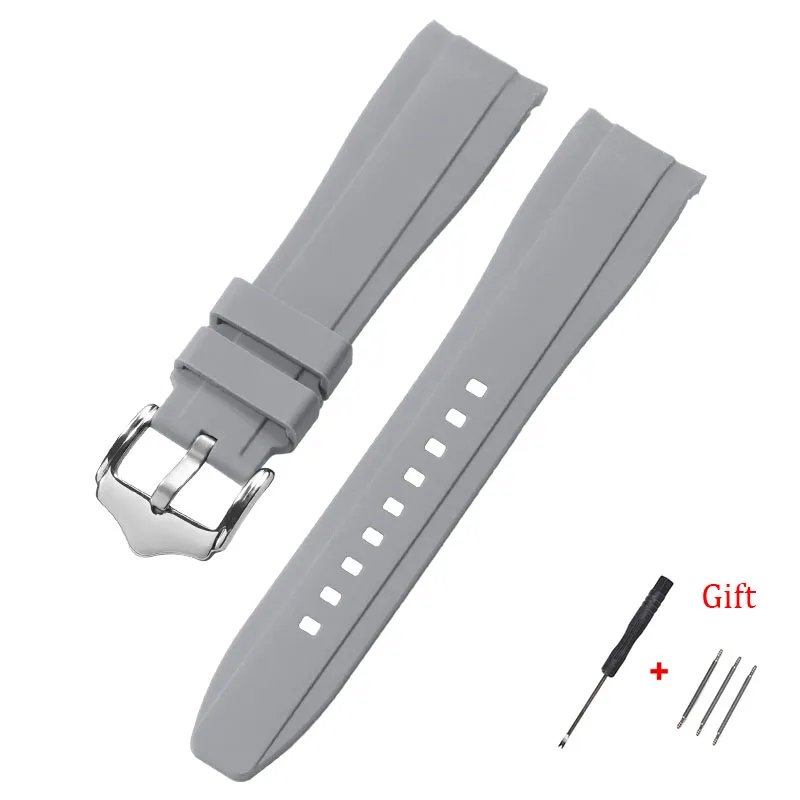 20 mm 22 mm Kautschukarmband, hochwertiges Silikon-Uhrenarmband mit gebogenem Ende für Swatch für Omega Moonswatch-Armband, wasserdichtes Armband