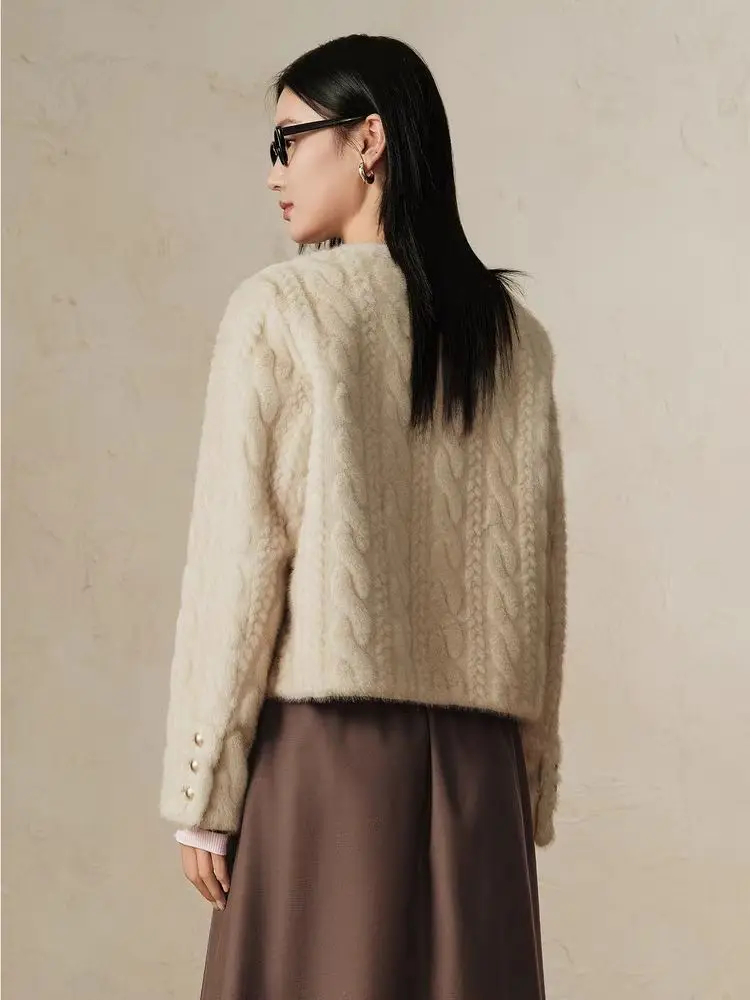 인조 모피 그린 코트 여성용 부드러운 댄스 스타일 여성 개성 레트로 스플릿 스트리트웨어 투톤 리벳 칼라