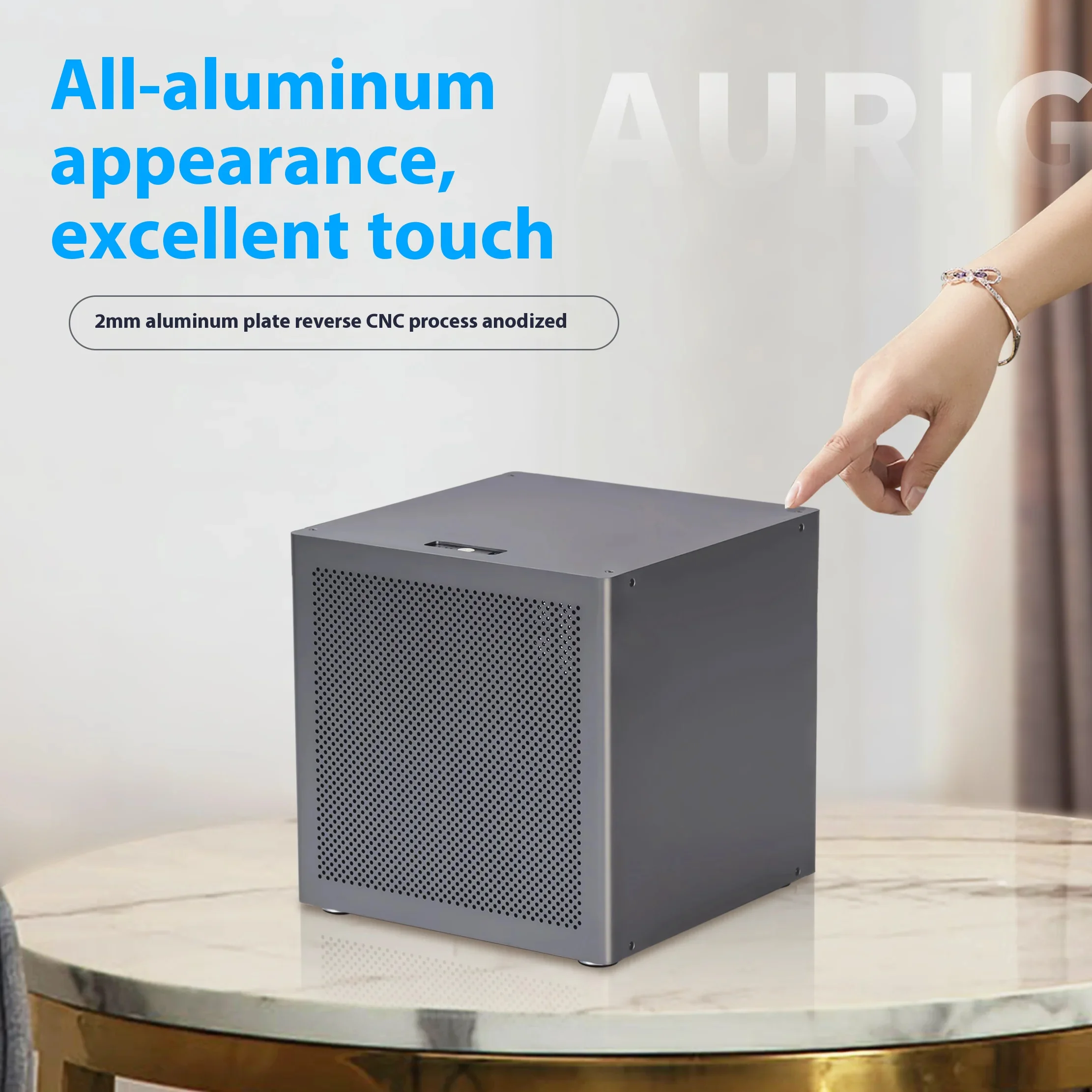 Auriga 6-disc NAS Chassis 2mm Anode Aluminum MATX Main Board ATX Power Supply Flying Bull Black Synology UNRAID