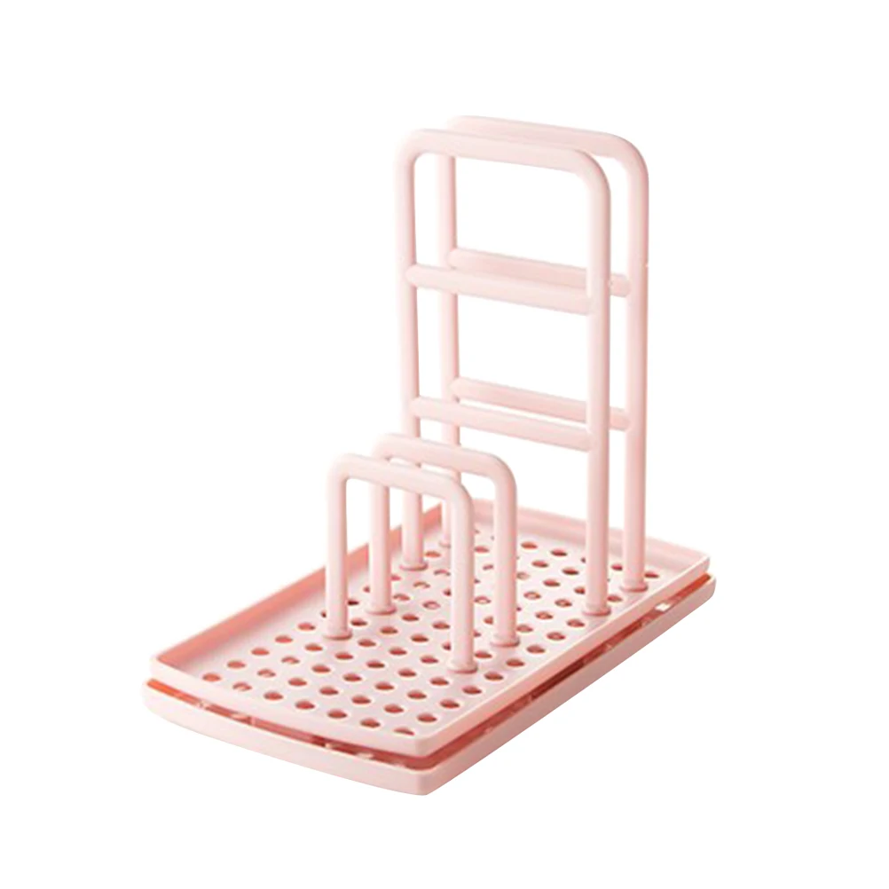 【Pink】Duster Cloth Rack Sponge Holder Drain Stand Plastic Kitchen Organizer Lightweight Space Saving Suction Towel Soap