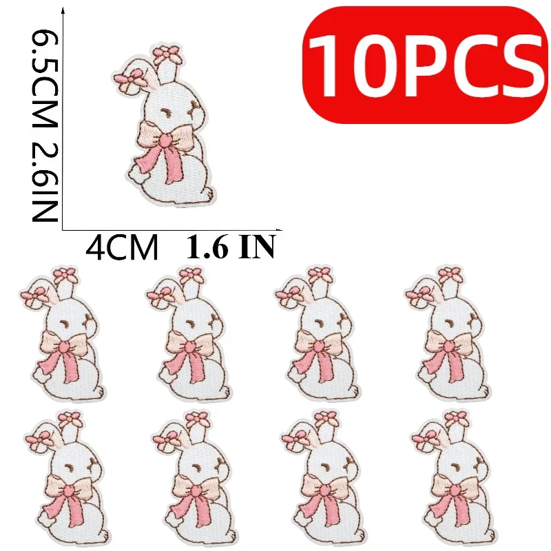 

10/12pcs Wholesale Kawaii Bow Bear Embroidery Patches, Pink Love Letter Heart Iron on Appliques for T-Shirt Jeans DIY