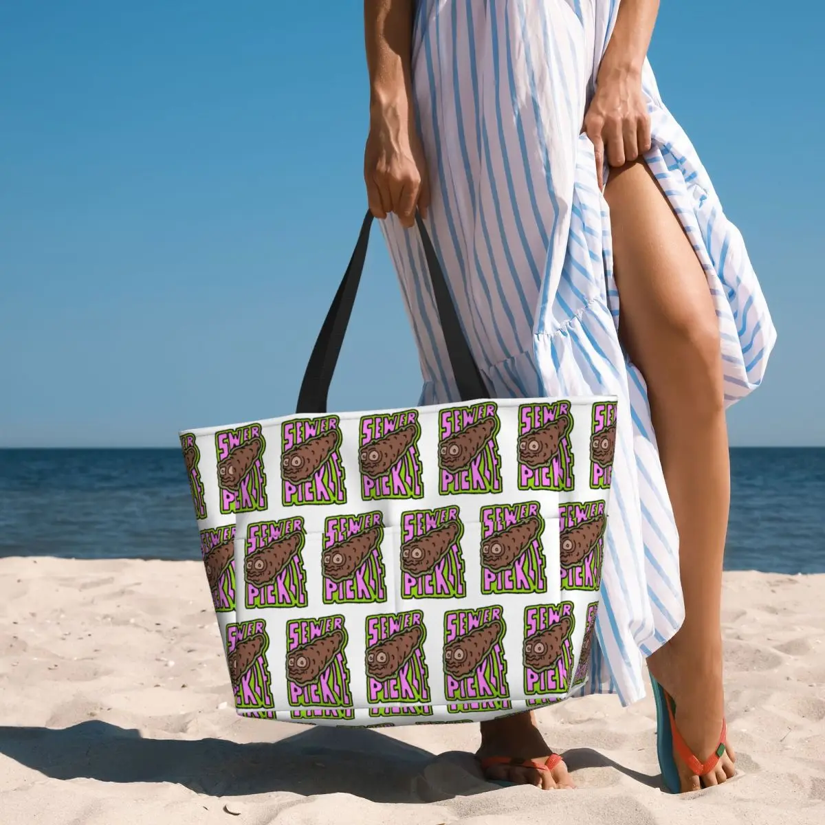 Sewer Pickle Beach Tote Bag Sport Gym Yoga Duffle Large Tote Bag Women Travel Bag Fitness bag