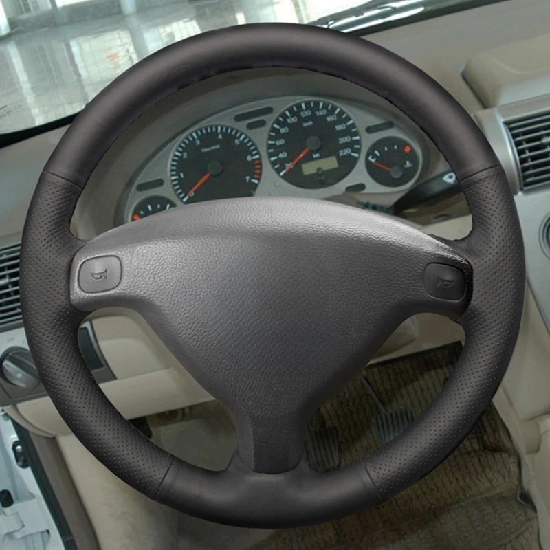 Black PU Artificial Leather Hand-stitched Car Steering Wheel Cover For Buick Sail Opel Astra G H 1998-2007 Opel Accessories