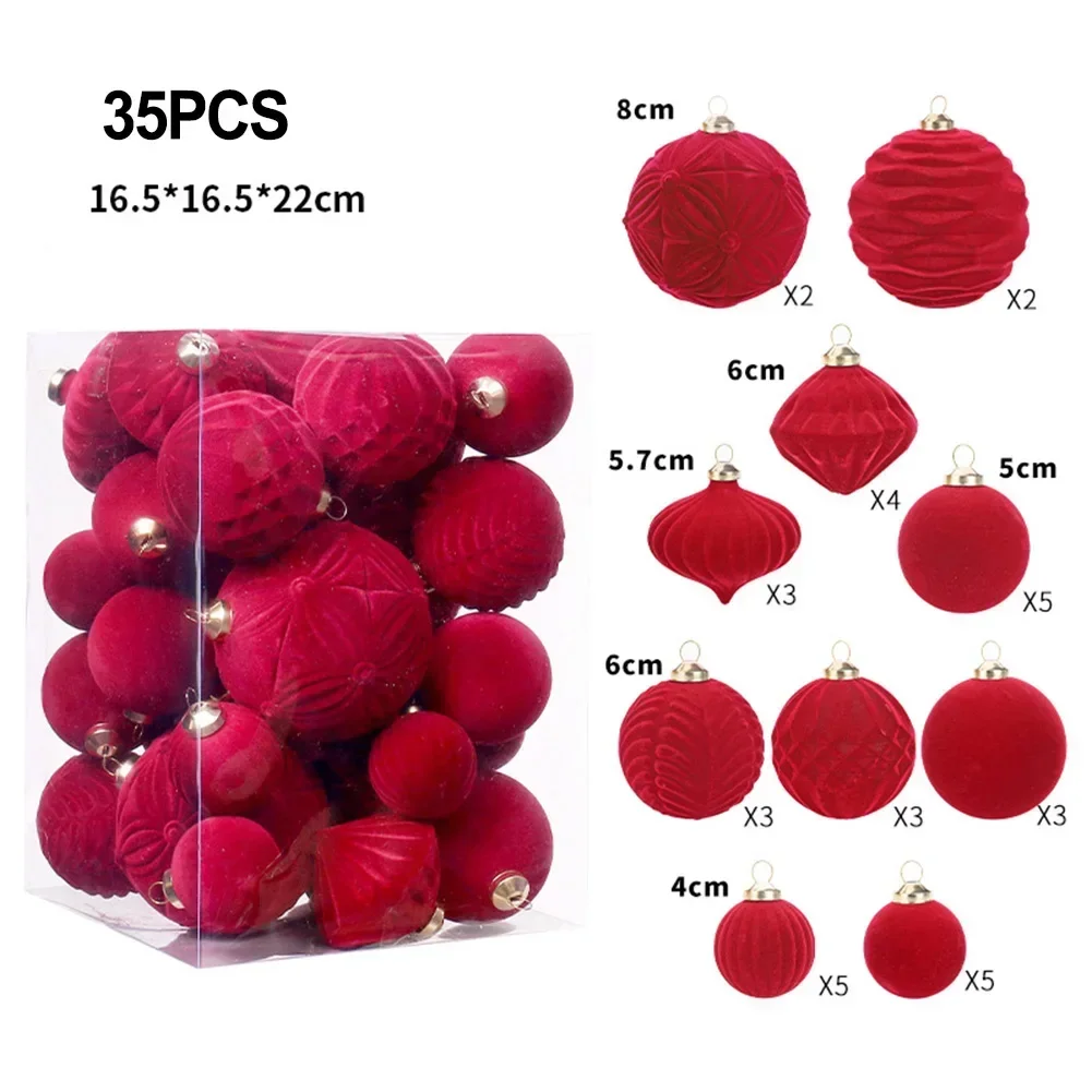 Christmas Celebrations 8cm 5.7cm Flocked Ornaments Creative Crafts Holiday Decorations DIY Projects Make Wreaths