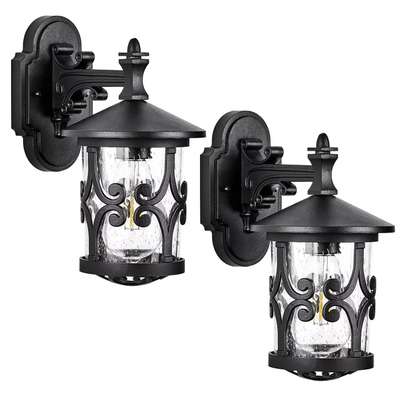 Rustic Aluminum Matte Black Mounted Outdoor Wall Light