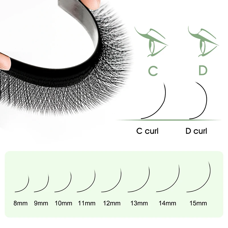 NATUHANA 7D 8D W Shape Natural Soft Lashes Dense Eyelash Extensions Premade Volume Fan Leaves Autofan Eyelashes