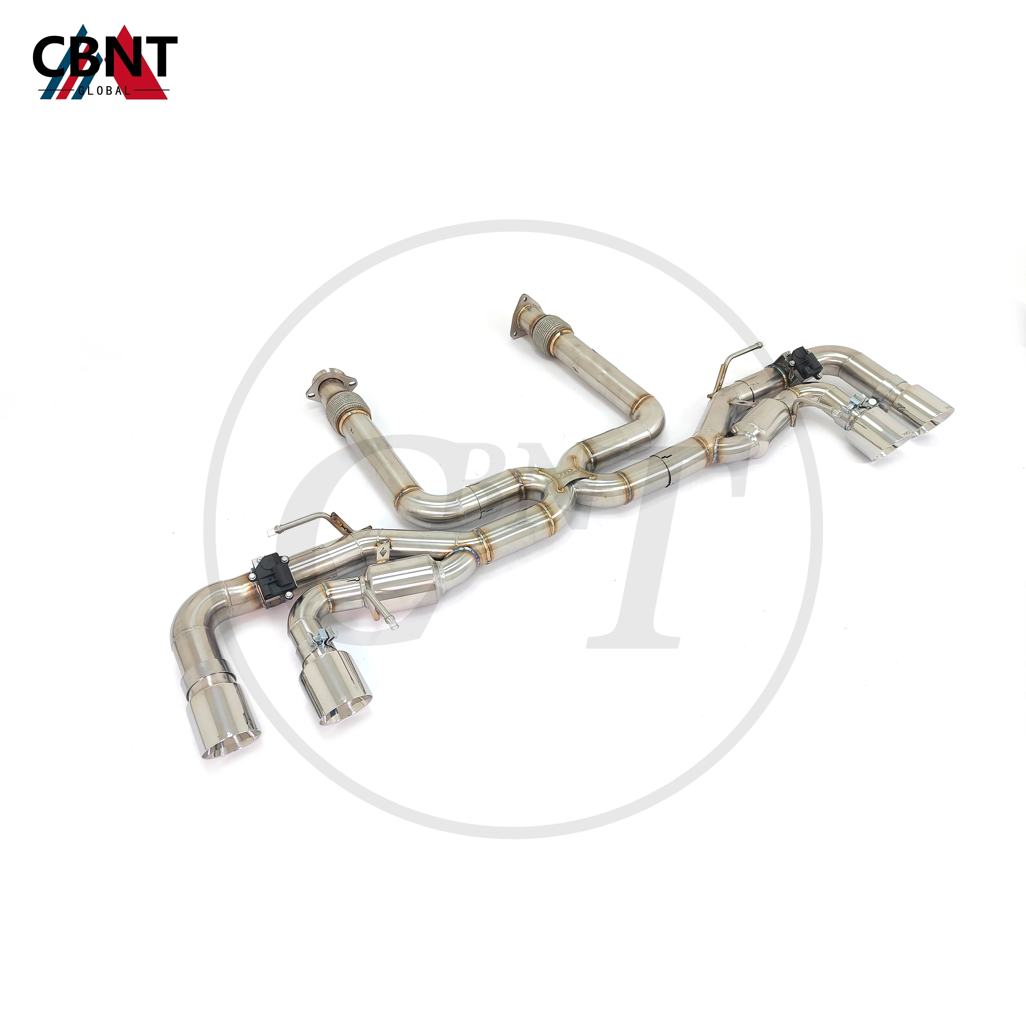 CBNT Performance Valvetronic Exhaust-pipe for Chevrolet Corvette C8 2019-2023 Valved Exhaust Axle-back SS304 Exhaust Systems