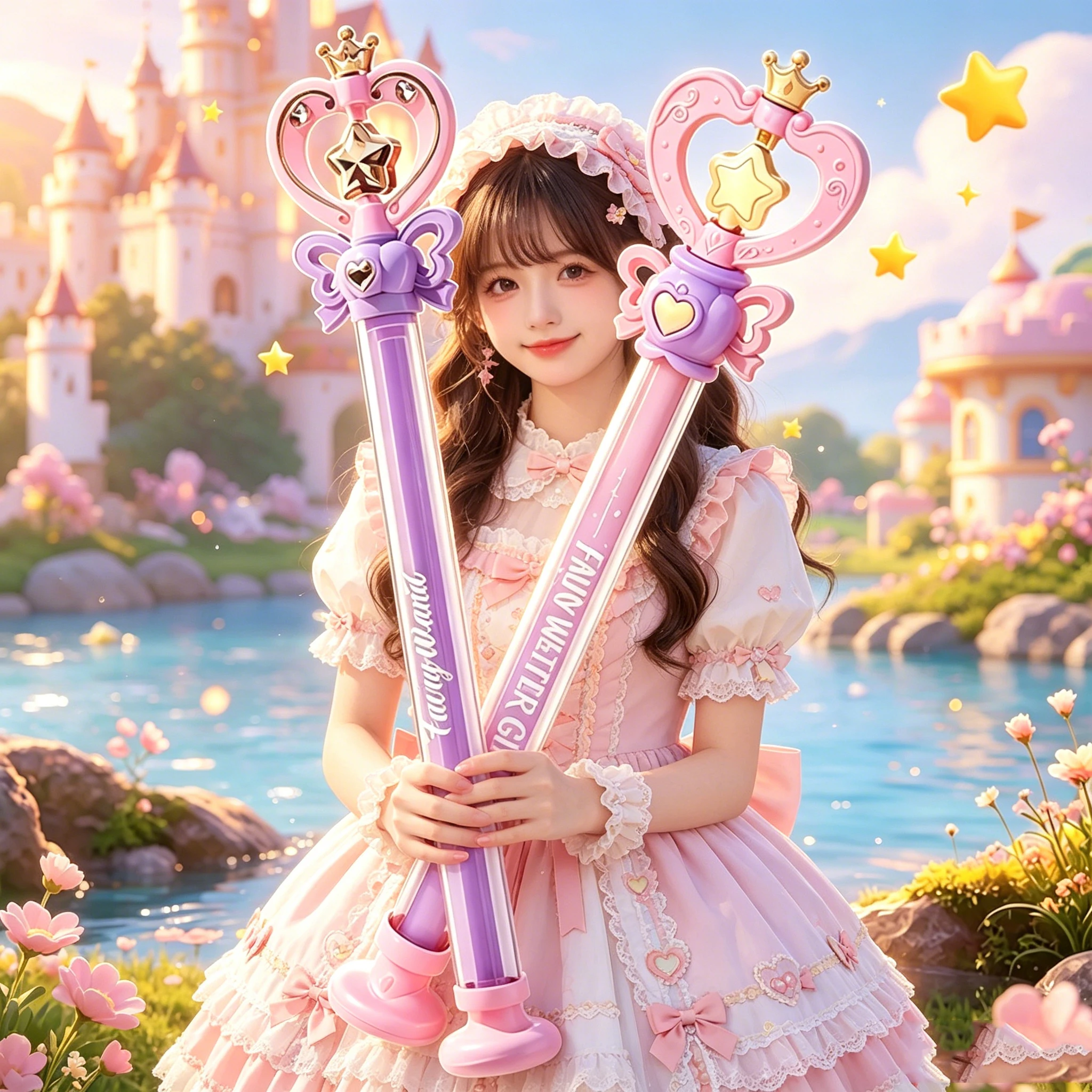 Dual Mode Water Cannon Magic Fairy Wand Water Gun Summer Outdoor Water Battle Play Toy for Kids Adults Birthday Gift