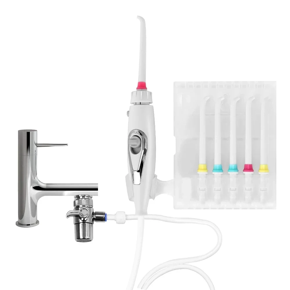 Dental Water Flosser Faucet Oral Irrigator Floss Dental Irrigator Portable Dental Water Jet Teeth Cleaning Mouth Washing Machine