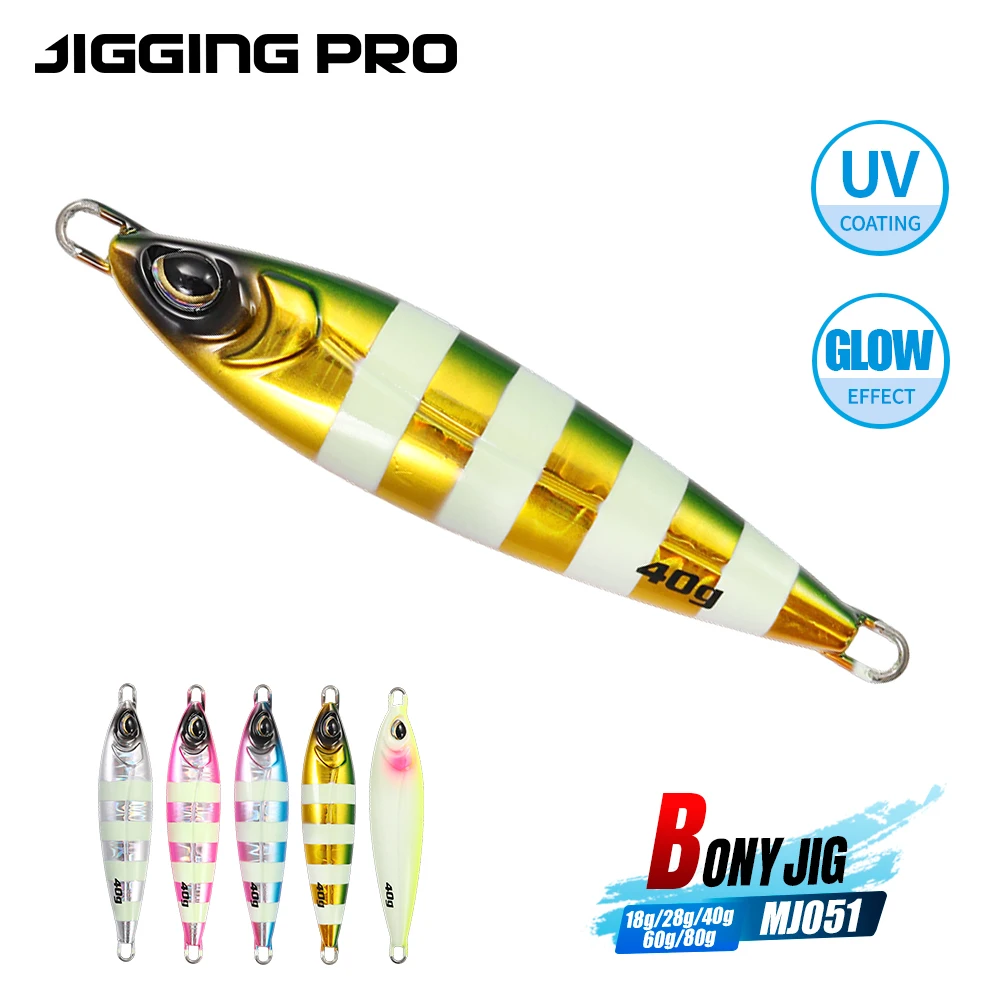 JIGGING PRO Metal Jig BONY Colher Isca Artificial 18g 28g 40g 60g 80g Shore Long Casting Pesca Jigging Isca