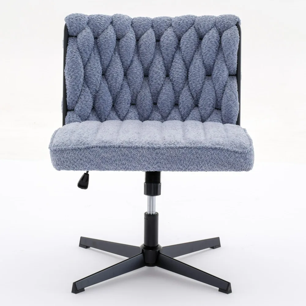 Armless Office Desk Chair No Wheel Stylish Design Wide and Soft Seat Ergonomic and Comfortable 360° Swivel Chair for Office Home