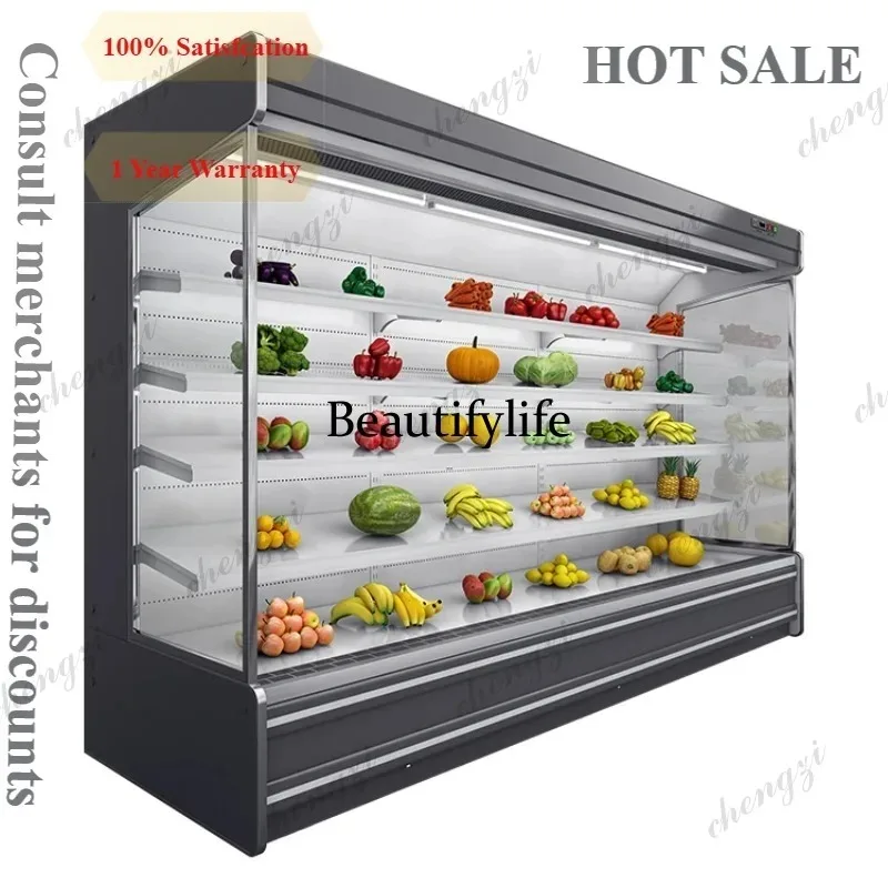 HR Commercial Multideck Open Chiller Air Curtain Display Cabinet Freezer Showcase Refrigerator Fruit Display Case