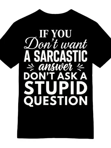Men's Funny Sarcastic Answer Graphic Tee T-Shirt - Witty Comeback with Short Sleeve Casual Shirt | Humorous Print for Casual Attire & Social Interactions | Comfortable Round Neck T-Shirts Suitable for - Casual Attire & Conversation Starter