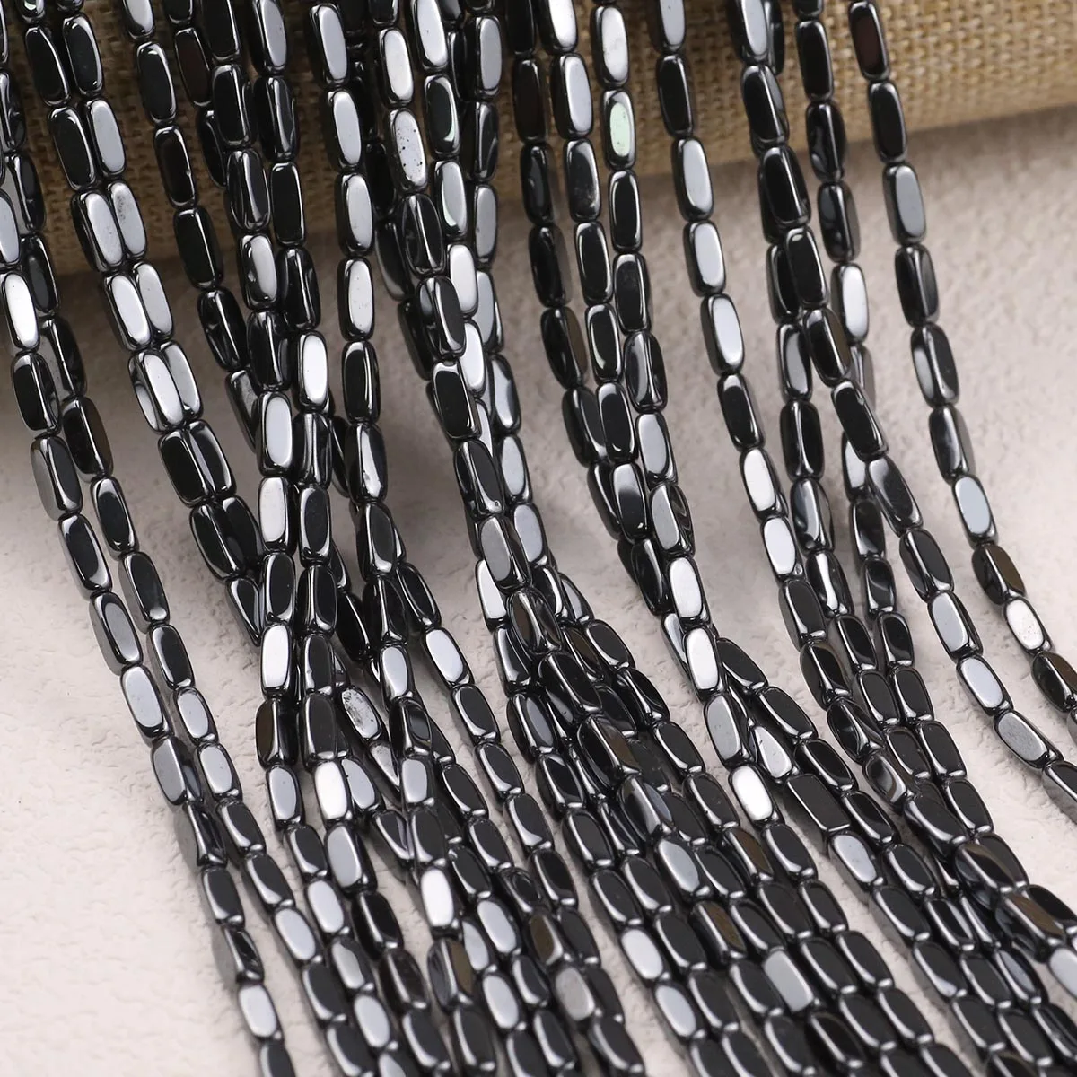 9*3*3mm Natural Stone Black Arc Rectangular Hematite Loose Spacer Beads For Jewelry Making Bracelets Diy Accessories Wholesale