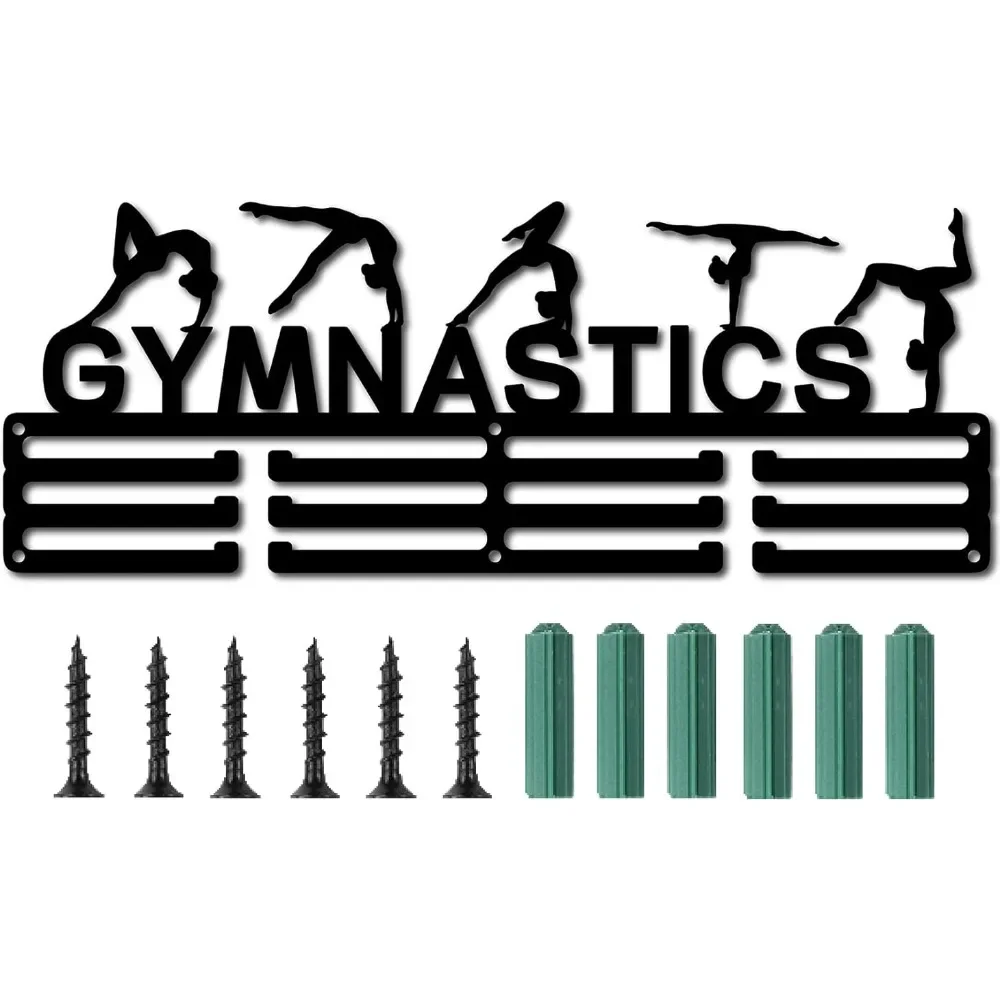 Gymnastics Medal Hanger Display Sports Medal Holder Iron Competition Wall Hanging Rack Frame Hook Ribbon Display for Athletes