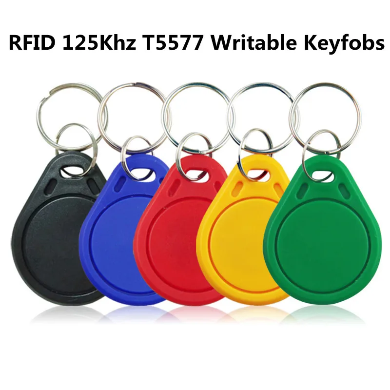 10pcs T5577 Rewritable 125KHz RFID Key Fob 5200 Copy Writable Rewrite Duplicate RFID Tag Proximity Token Keyfobs Can Copy Card