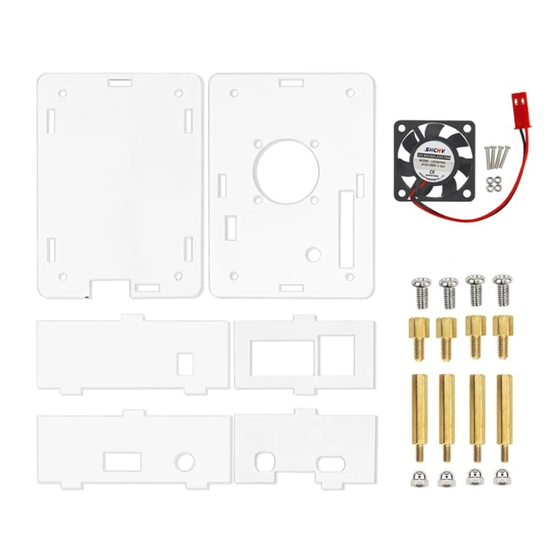 

Acrylic Case Shell for Orange Pi 3 Lts Board Enclosure with Quiet Cooling Fan Transparent Clear Cooling Case Quiet