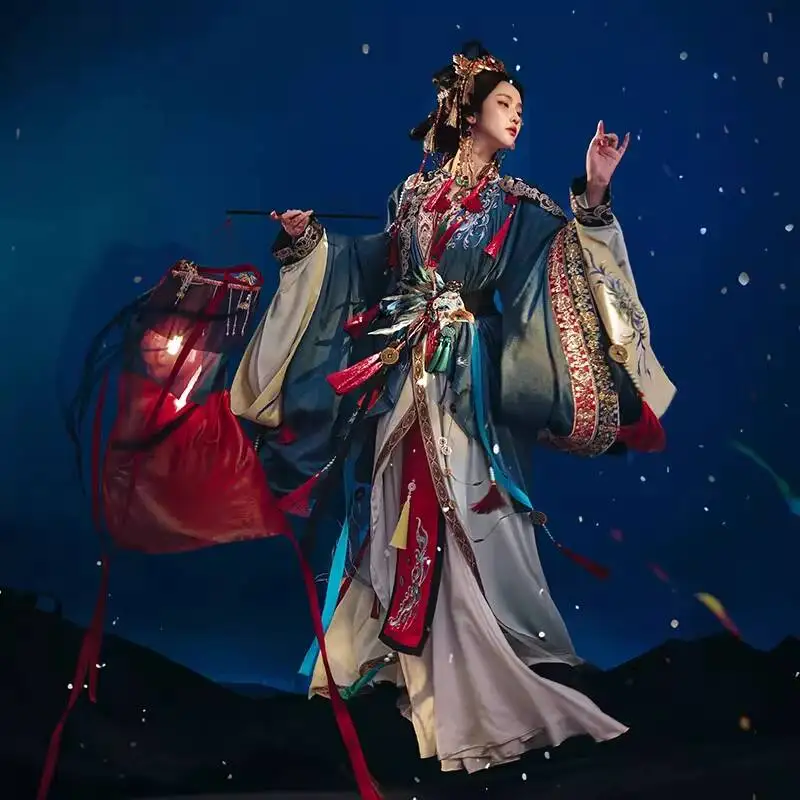 Heavenly Official Blessing Heavy Industry Warring States Robe Embroidered Hanfu Improved Han Element Goddess Immortal Dress