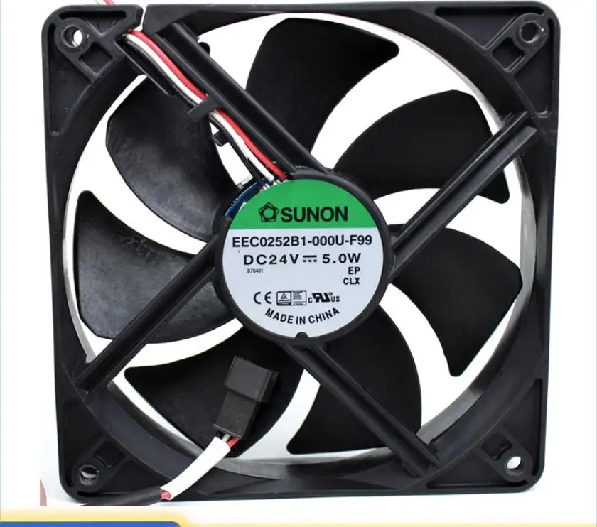 

SUNON EEC0252B1-000U-F99 DC 24V 5.0W 120x120x25mm 3-Wire Server Cooling Fan