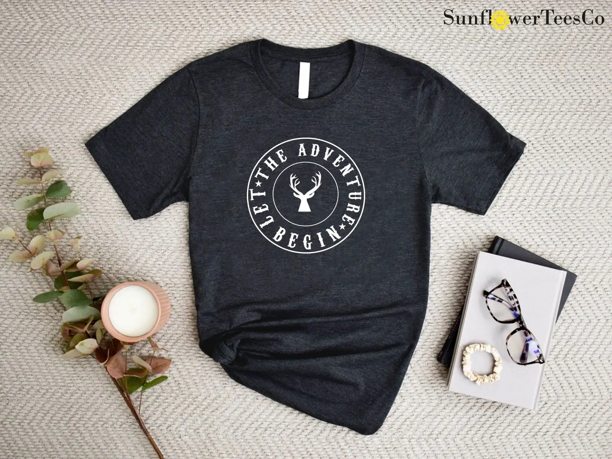Футболка «Приключение», в стиле природы, охота для папы, пеших прогулок, любителей кемпинга «Пусть начинается»