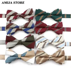 Luxury Men‘s Bowtie Jacquard Woven Striped 100% Polyester Butterfly Daily Casual Party Bowtie Gift Gravata Apparel  Accessories