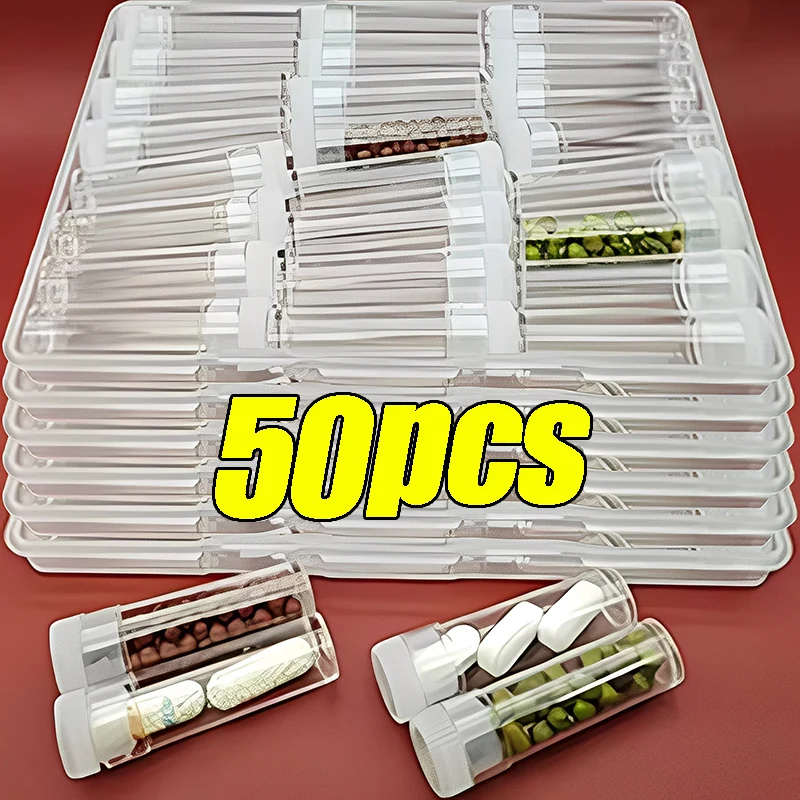 

10/50Pcs Small Plastic Sample Bottle Mini Transparent Refillable Storage Container Screw Caps Pill Capsule Vials Cosmetics Cases