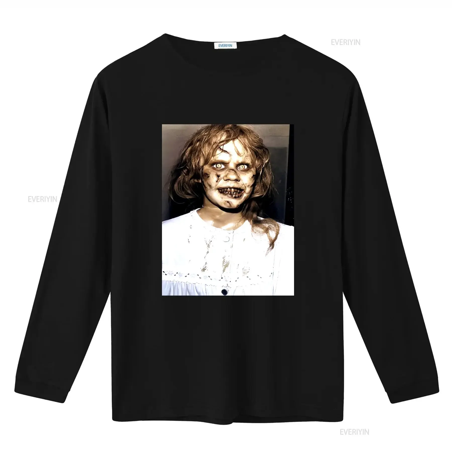 تي شيرت طارد الأرواح الشريرة 1973 ملصق صورة رعب ريغان تي شيرت صغير متوسط L XL عتيق مغسول متعدد الاستخدامات ممتد للجنسين كاجوال #3