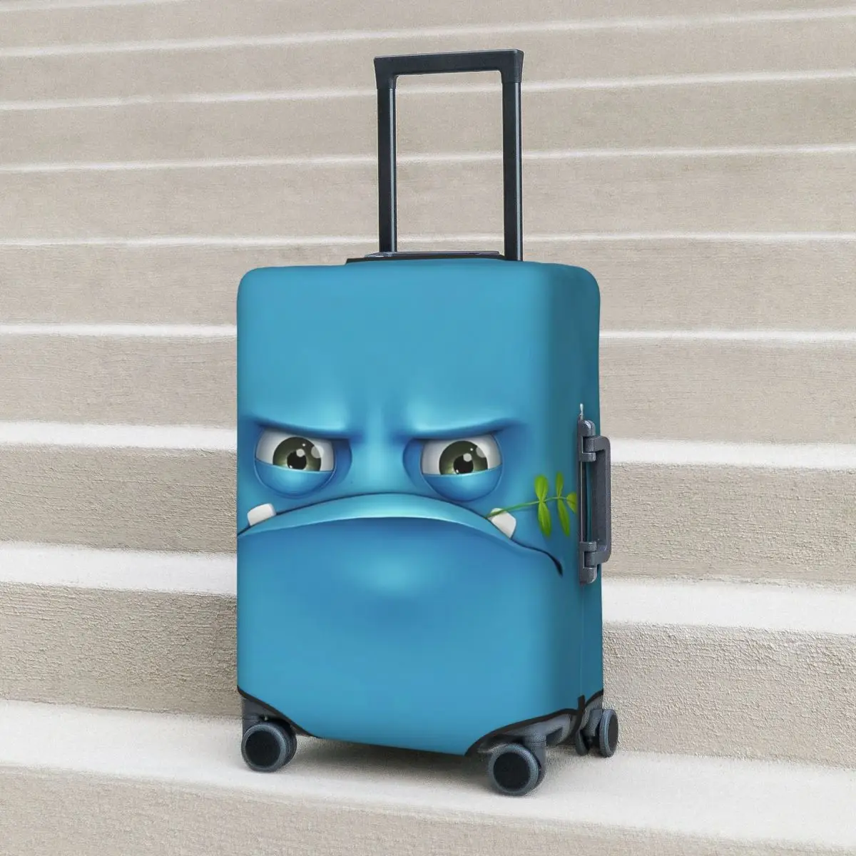 Funny Expression Suitcase Cover Face Animated Travel Practical Travel Protection Luggage Accesories Vacation