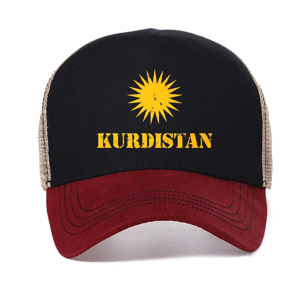 

Personalized Kurdish Flag Kurdistan Flag mesh Baseball Cap fashion Men Women Breathable sun Dad Hat Outdoor casual Snapback Caps