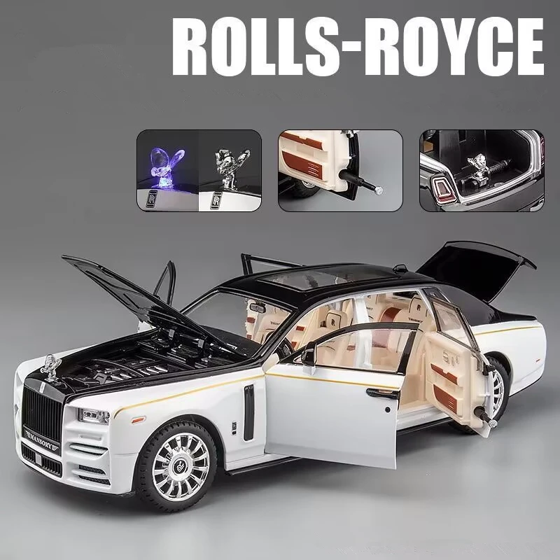 

1/22 Rolls Royce Phantom Alloy Luxy Car Model Diecasts & Toy Vehicles Metal Car Model Simulation Sound and Light Childrens Gifts