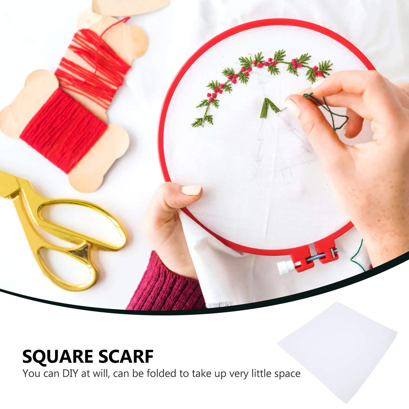 12 pçs lenços branco puro toalhas quadradas lenço de algodão para pintura leve durável absorvente diy presentes