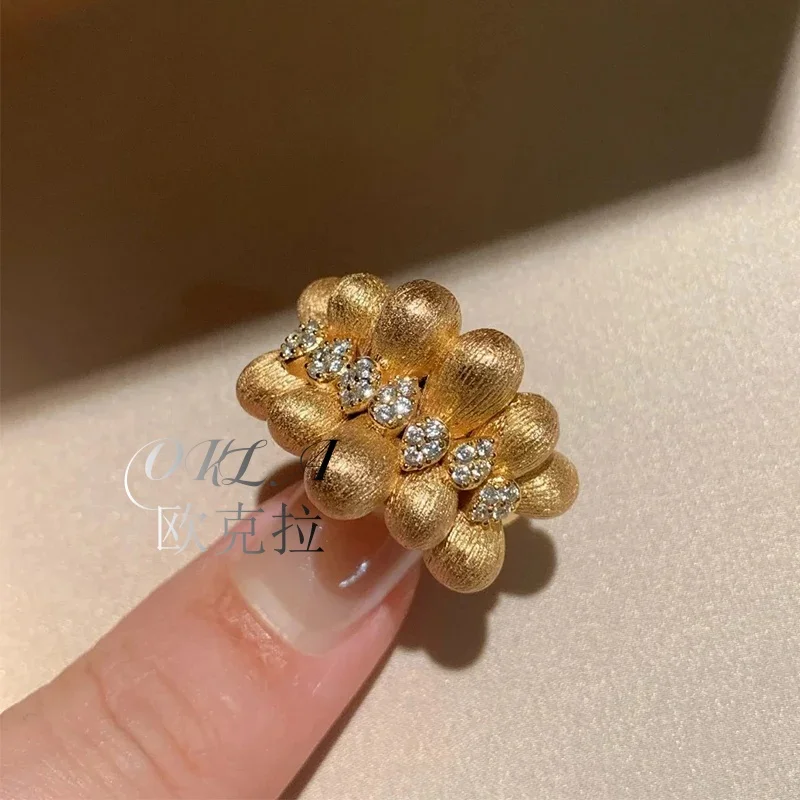 

Vintage Beans Shape Glittering Fashion Adjustable Ring Trendy Women Elegant Jewelry Exquisite Party Gifts Accessories QD340