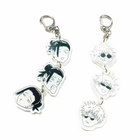 Anime Jujutsu Kaisen Cosplay Funny Long Keychain Gojo Satoru Geto Suguru Bag Pendant Fan Collection Props