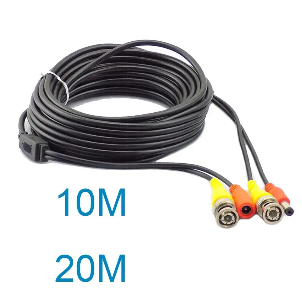 Cable de cámara CCTV, sistema de grabación DVR, Cable de vídeo, alimentación de CC, vigilancia de seguridad, BNC, 10M, 20M