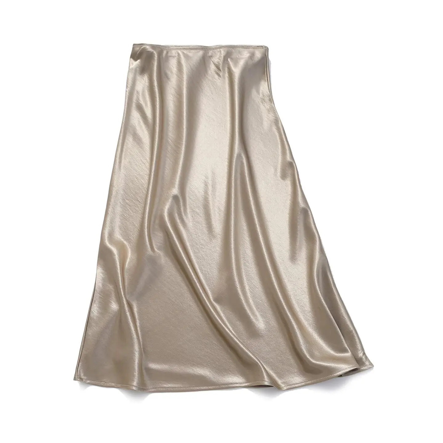 TFAFXY Eleganter Schicker Satin-Rock für Damen mit Elastischem Bund Langer Gerader Rock Neue Mode 2026 Herbst-Feiertags-Partyrock – Detail 3