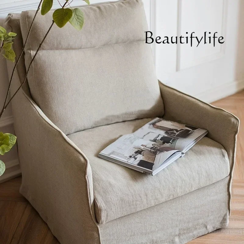 Removable   Modern Linen Fabric Single Chair Homestay Sofa