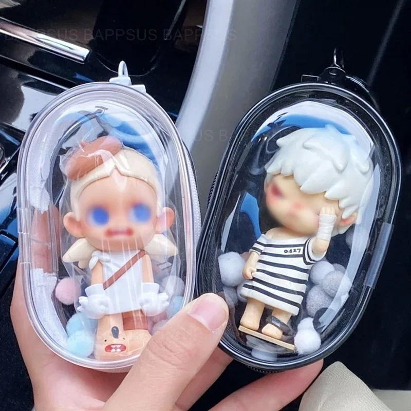 HD Thicken Transparent PVC Mystery Box Organizer Box Keychain Bag Protect Cable Organizer Mystery Toy Storage Case for Doll Toy