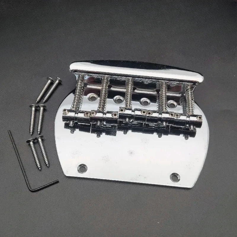 

Bass Bridge Heavy 5-String Curved Bass Guitar Bridge For Electric Bass Chrome