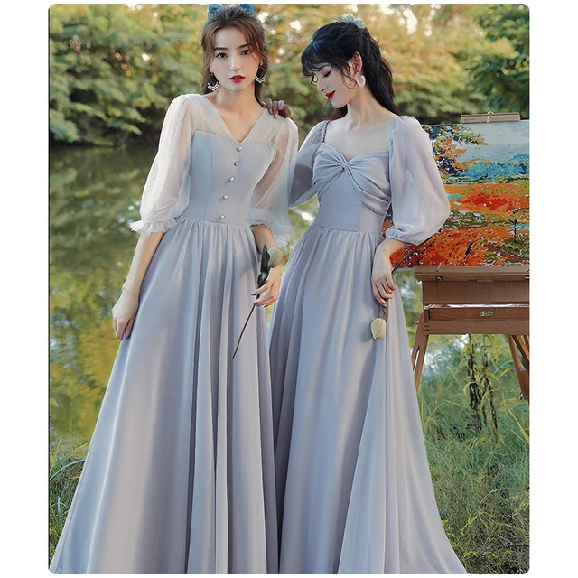Gray Bridesmaid Dresses Sleeves Simple Gray Bridesmaid Dresses Elegant Bridesmaid Aliexpress