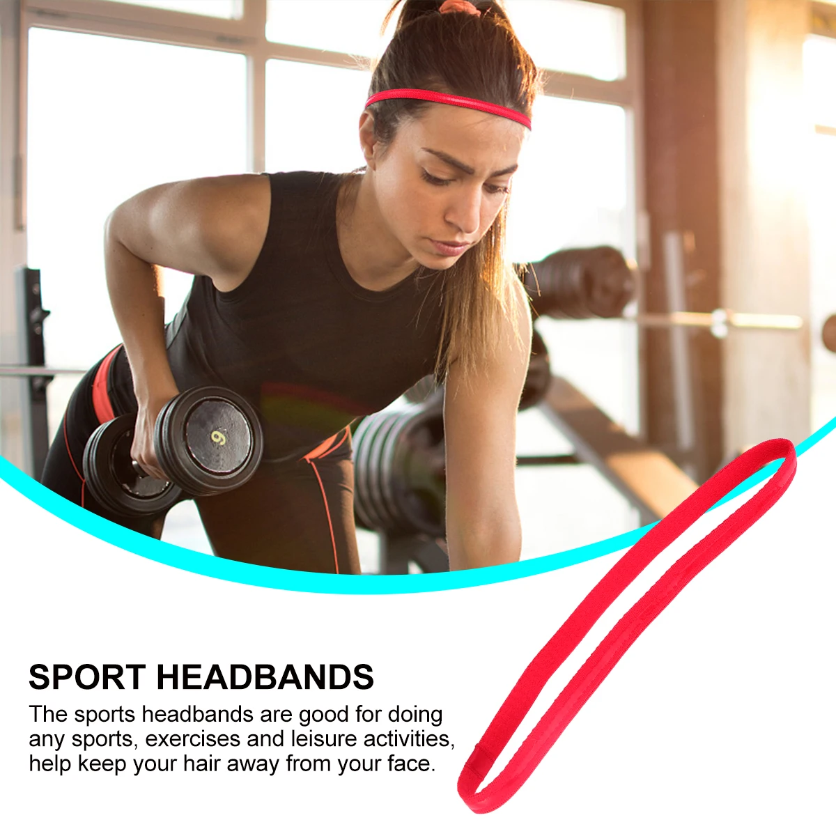 

5Pcs Elastic Sports Headbands Non Slip Sweatproof Hair Bands for Men Women Workout Running Yoga Headbands Elastic Hair Band