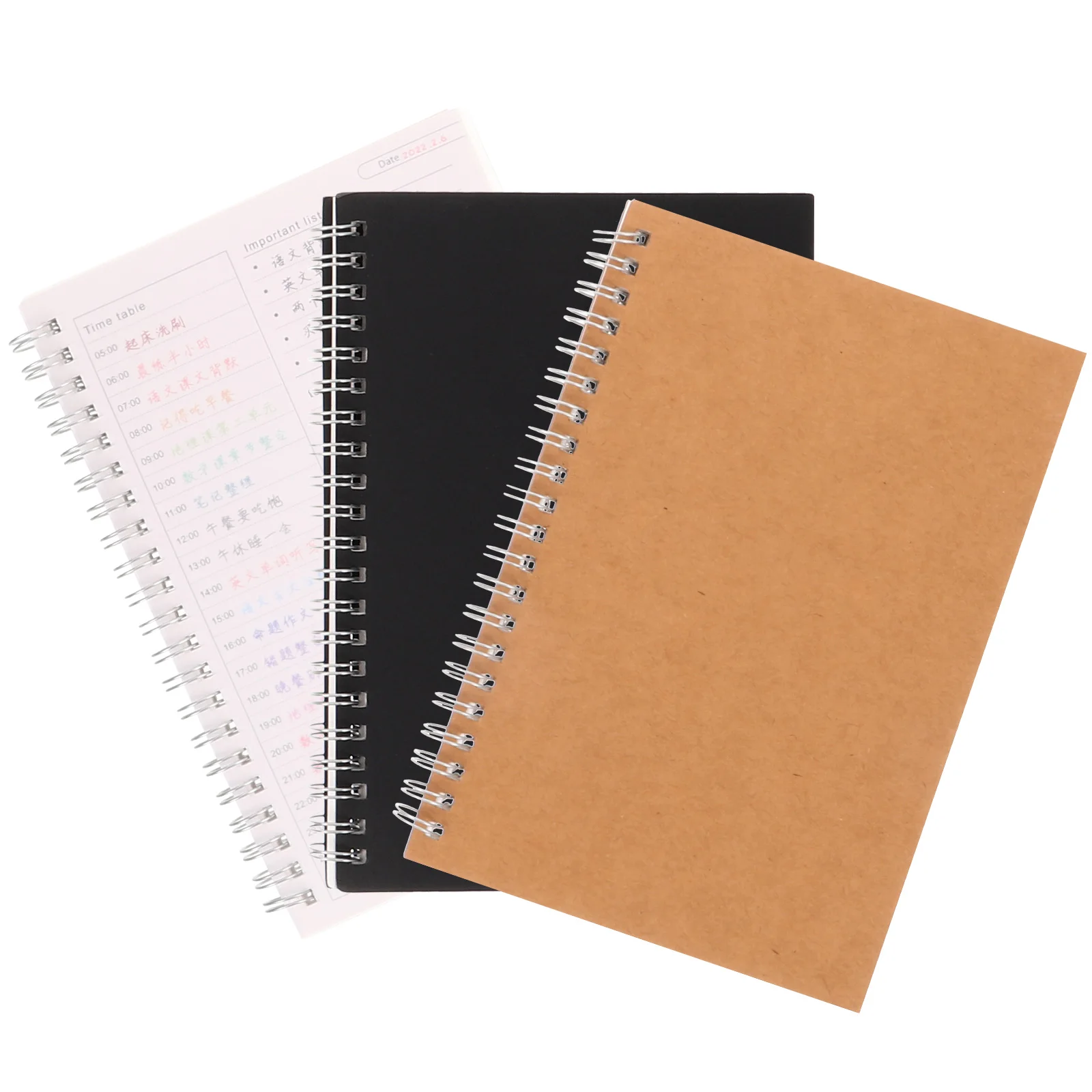 3Pcs Exquisite Planner Notebook Portable Finance Journal for Expense Tracking Daily Diary Students Notepads Organizers