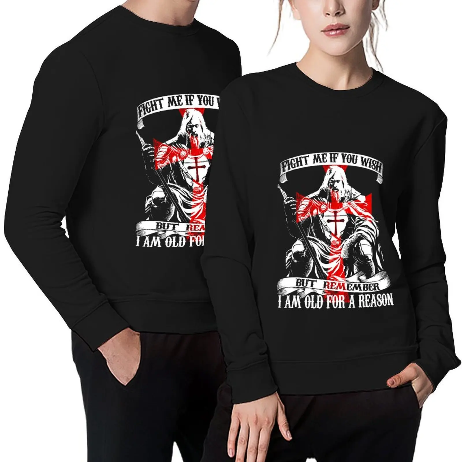 

Templar Shield Cross Medieval Warrior Sword Knights Templar Armor Old For a Reason Pullover anime clothing sweatshirts for men