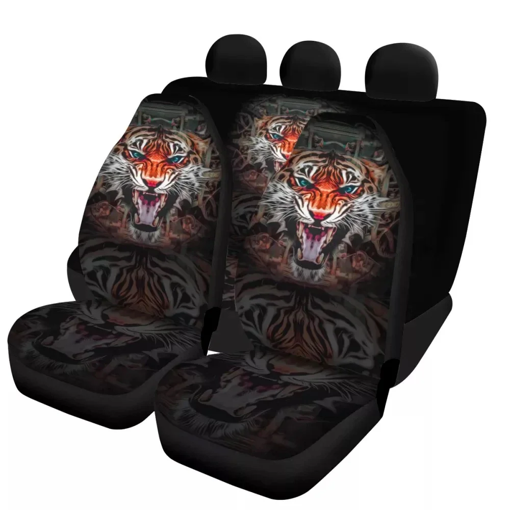 

New Fashion 3D Tiger Printing Universal Car Interior Seats Protector Comfortable Front/Back Car Seat Covers Non-slip