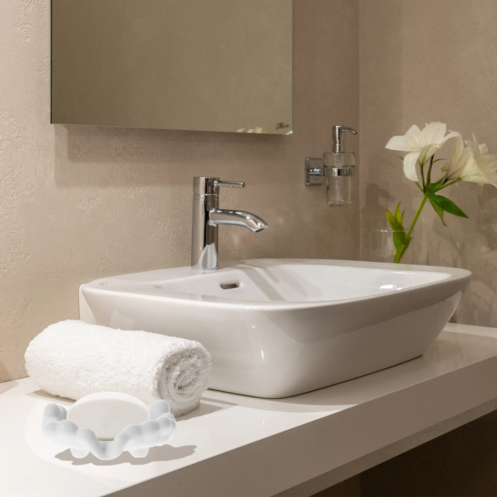 

Soap Holder Bathroom Dish Kitchen Dishes for Small Shower White Decorative Cute