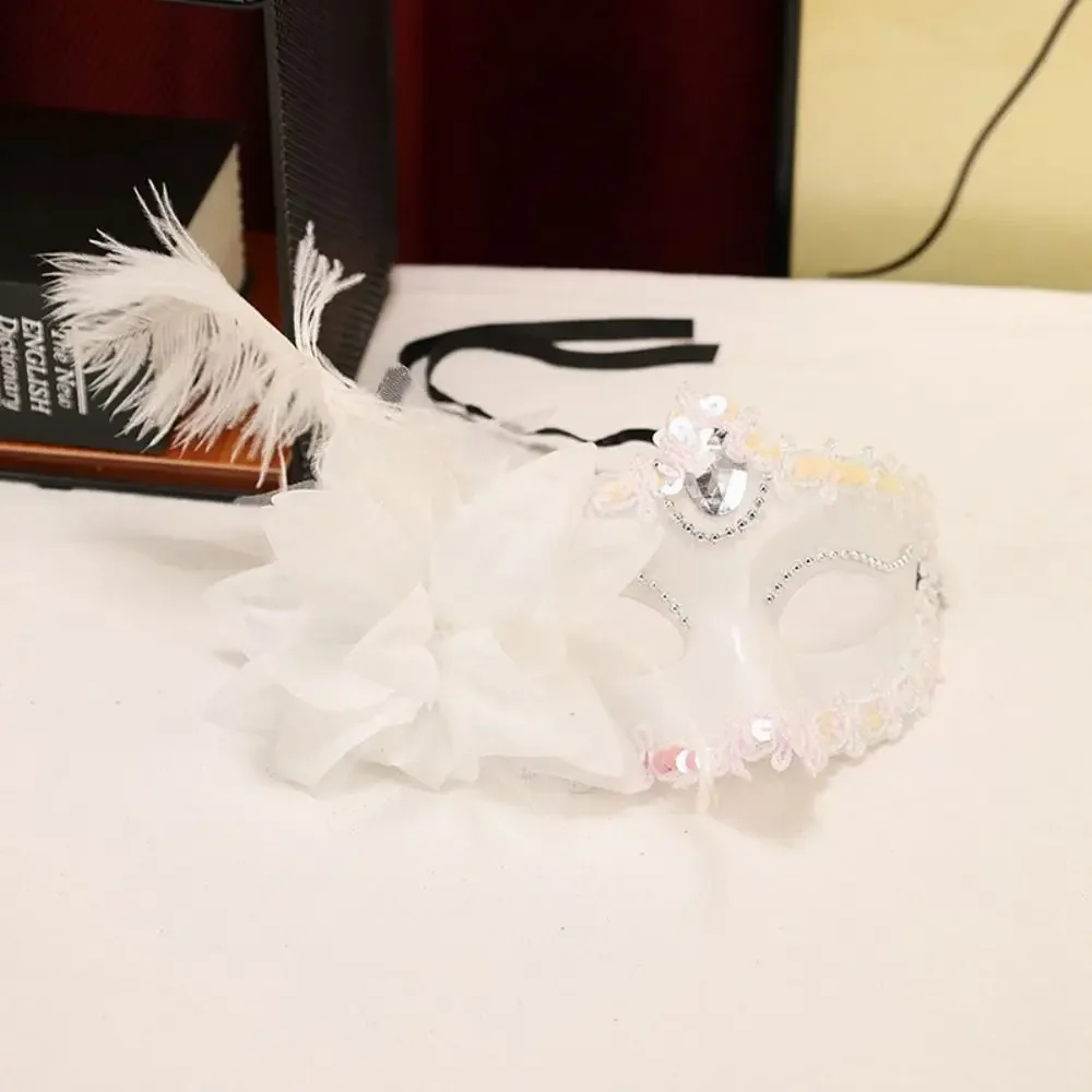 Rhinestone Half-Face Mask Multicolor Seductive Style Masquerade Ball Mask Masquerade Flower Halloween Festival Party Mask