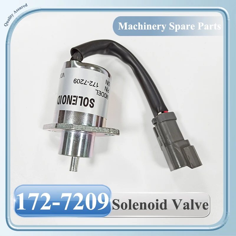 172-7209 1727209 Fuel Shutoff Solenoid Valve For Caterpillar 24V CAT Skid Steer Loader 262 216 228 236 247 226 248 267 246 257